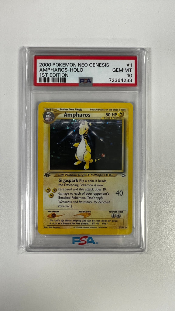 Graded Card: Pokémon - Neo Genesis Ampharos (1st ED) PSA 10