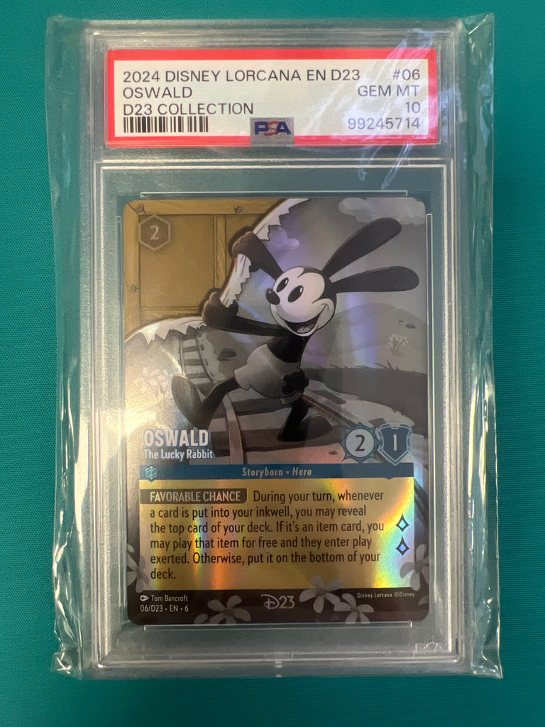 Graded Card: Lorcana - Oswald The Lucky Rabbit 06/D23 PSA 10