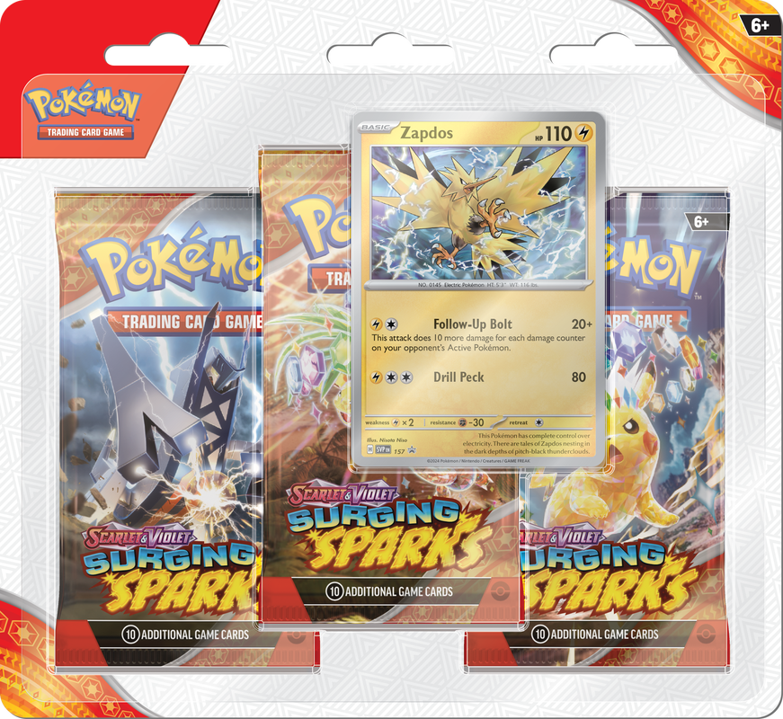 Pokemon TCG: Surging Sparks: Three Pack Blister