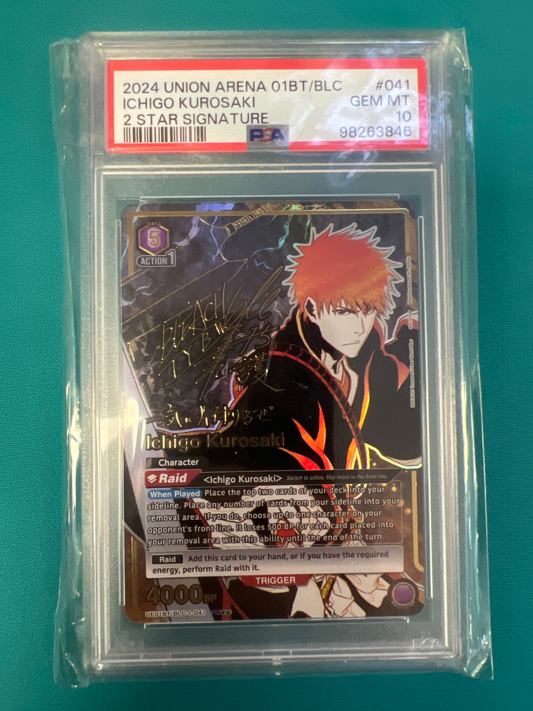 Graded Card: Union Arena - Ichigo Kurosaki 2 Star Signature PSA 10