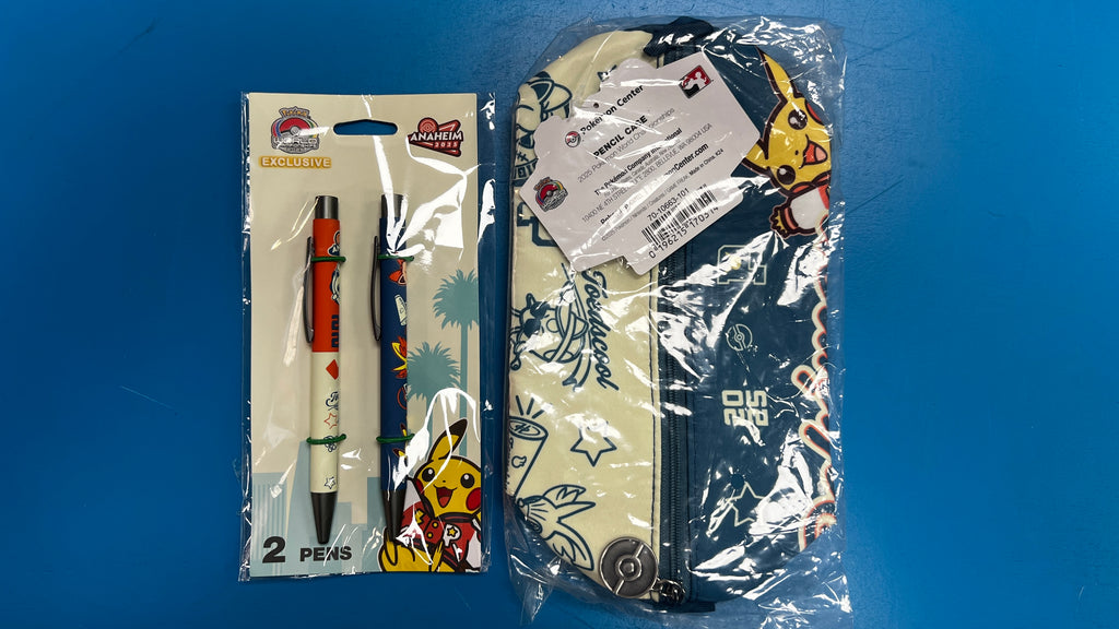 Pokemon Worlds 2025 Pencil Bag and Pen Set Bundle