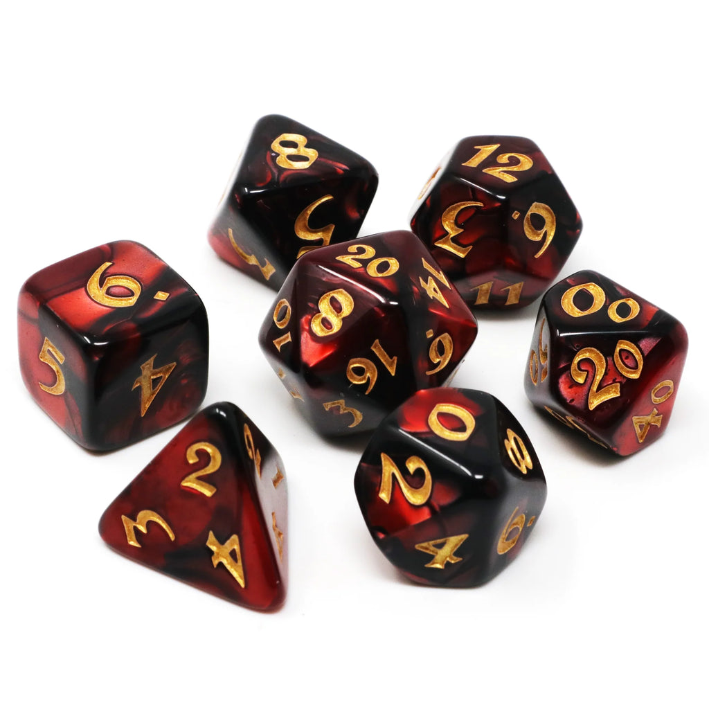 Die Hard Dice - 7pc RPG Set - Elessia Kybr - Inquisitor with Gold
