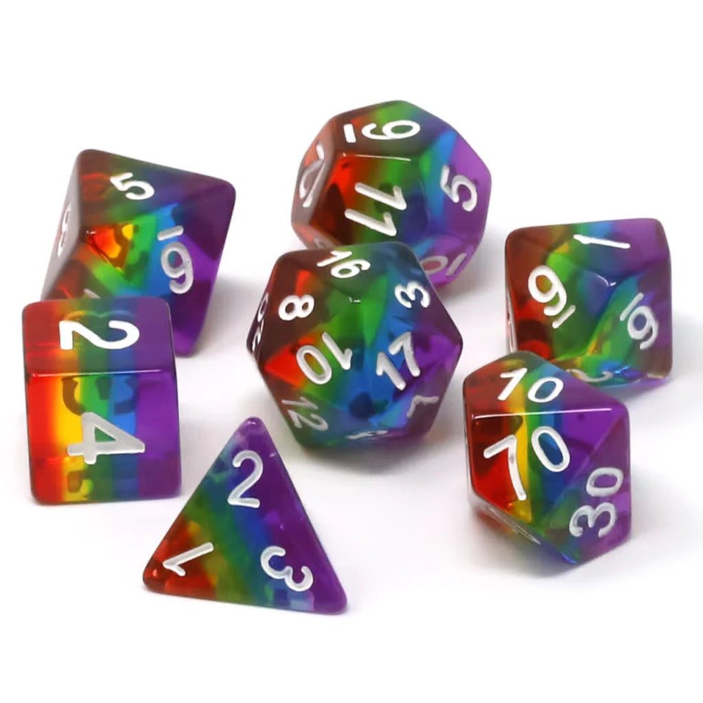 Die Hard Dice - 7pc RPG Set - Prismatic Rainbow