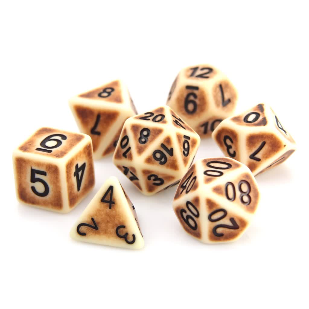 Die Hard Dice - 7pc RPG Set - Bone Ancient